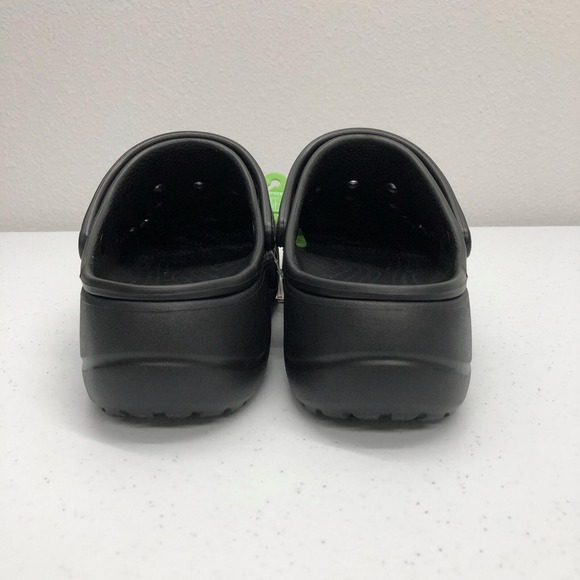 Crocs Clogs Mens Size 9 Womens Size 11 Black Baya Platform Comfort Slip On Shoes - Picture 6 of 12